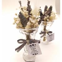 Naciden 25 Adet Söz Nişan Nikah Hediyelik Mini Vazo Çiçek Gri Süsleme