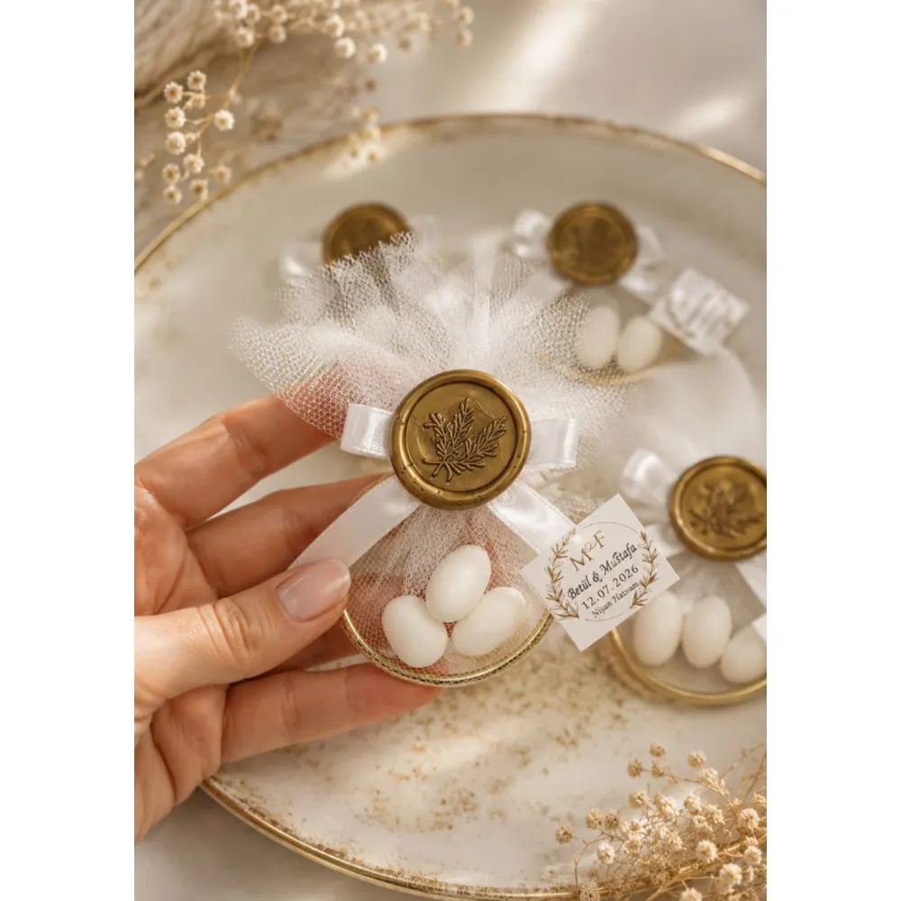 Mühürlü Gold Halka Nikah Şekeri N-10